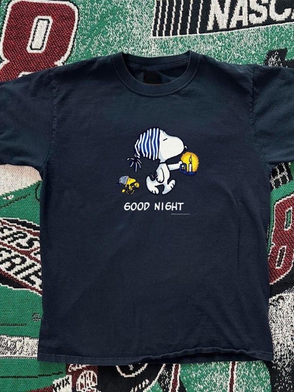 Gildan Black Snoopy & Woodstock 'Good Night' Graphic Tee